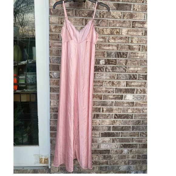 Vintage 1970 Collector Item Dreamy Dreamcore Light Pink Coquette Slip Maxi Dress - Picture 8 of 15